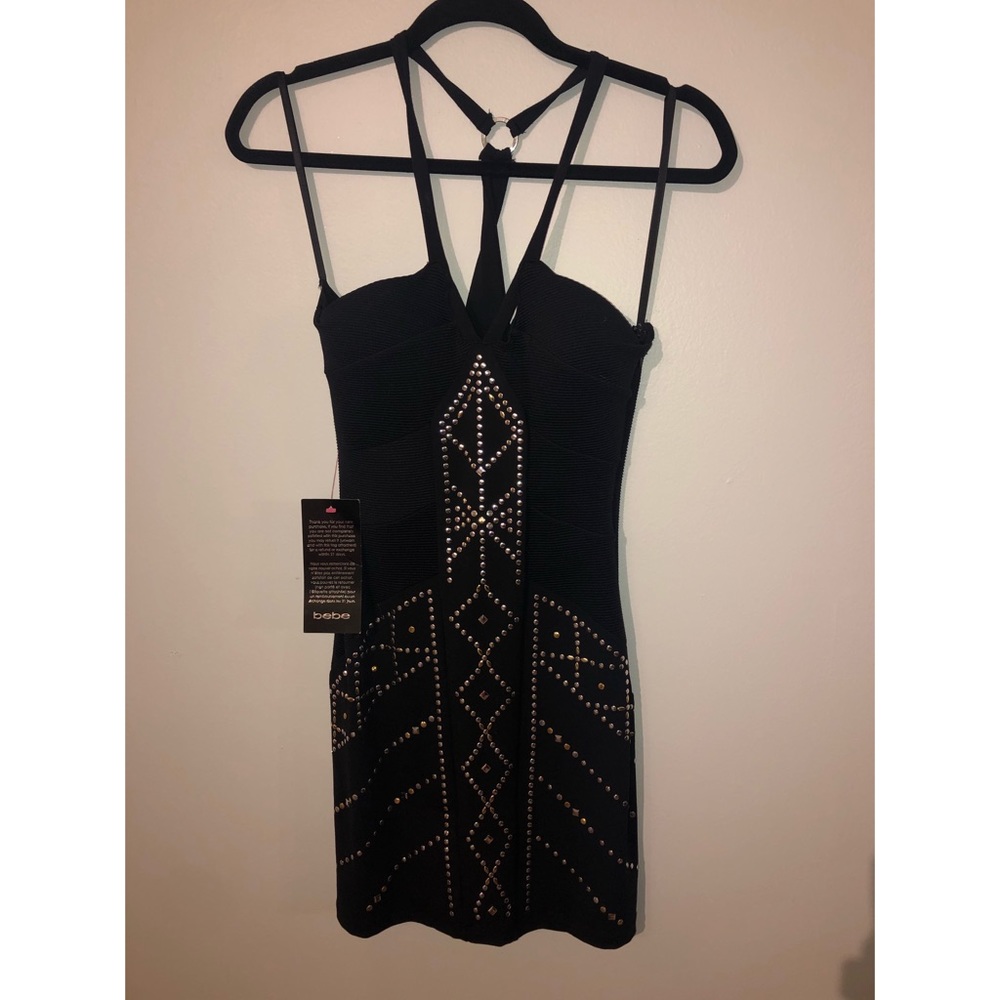 NWT Bebe Stud Black Dress